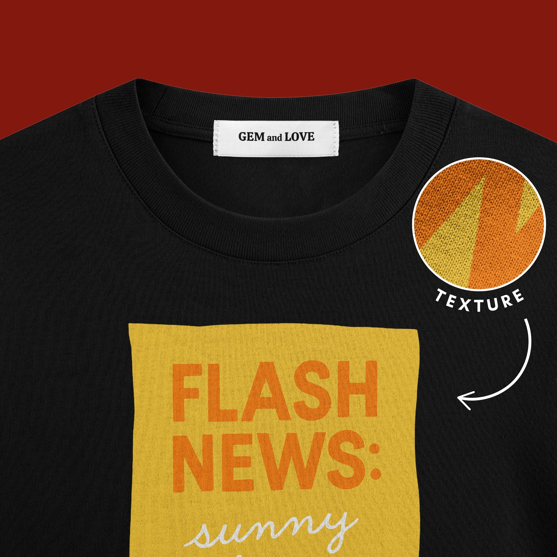 Flash News Graphic Oversized T-Shirt – Sunny Days Ahead