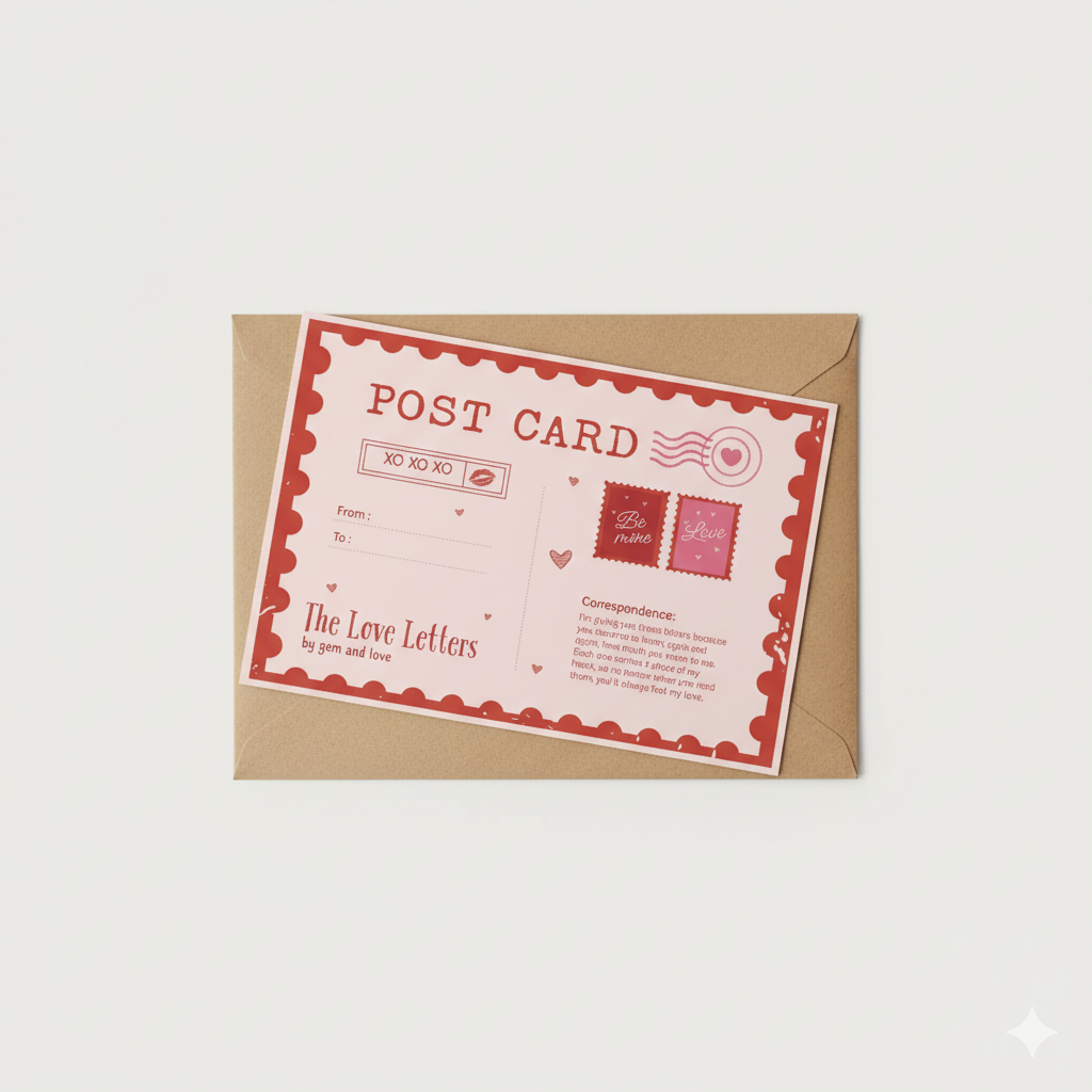 5 in one pack - Love Letters Postcard Collection
