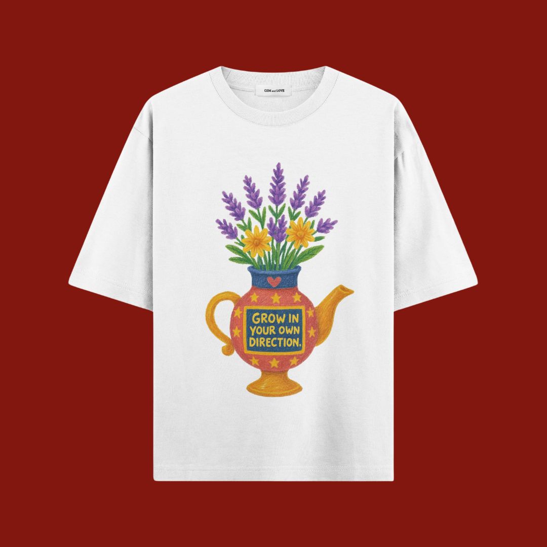 Grow Wild Flower Pot Oversized T-Shirt