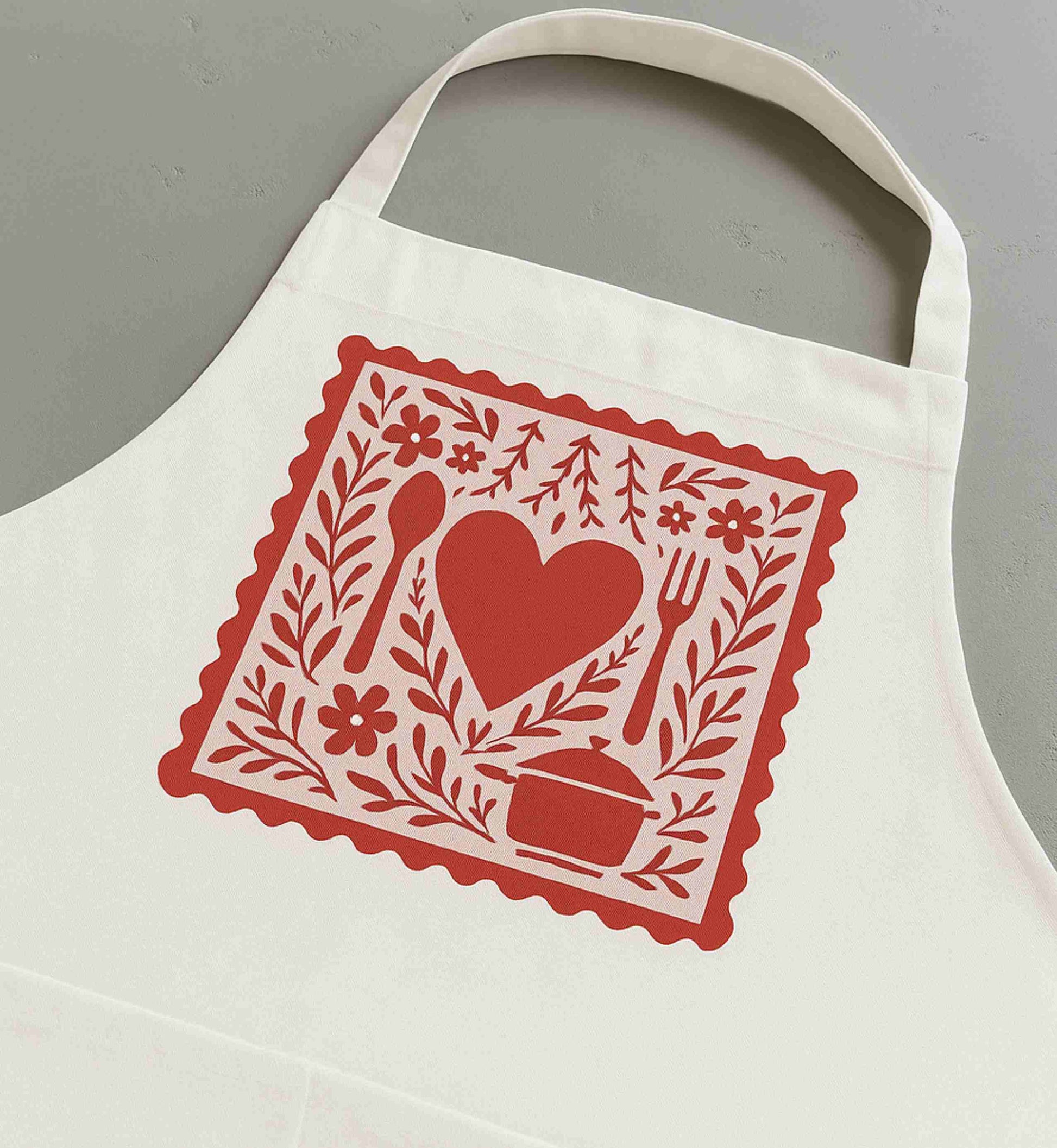 Heart & Floral Kitchen Apron