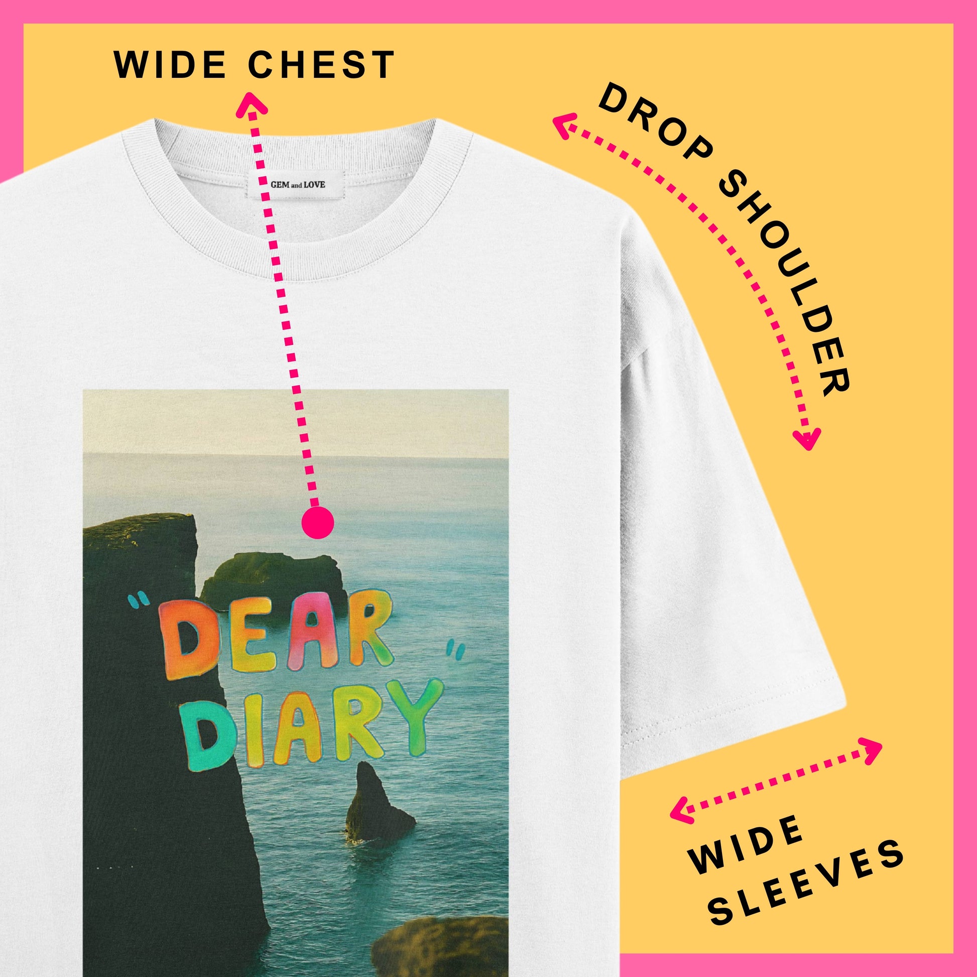 Dear Diary Oversized T-Shirt – Aesthetic Graphic Tee for Dreamy Souls