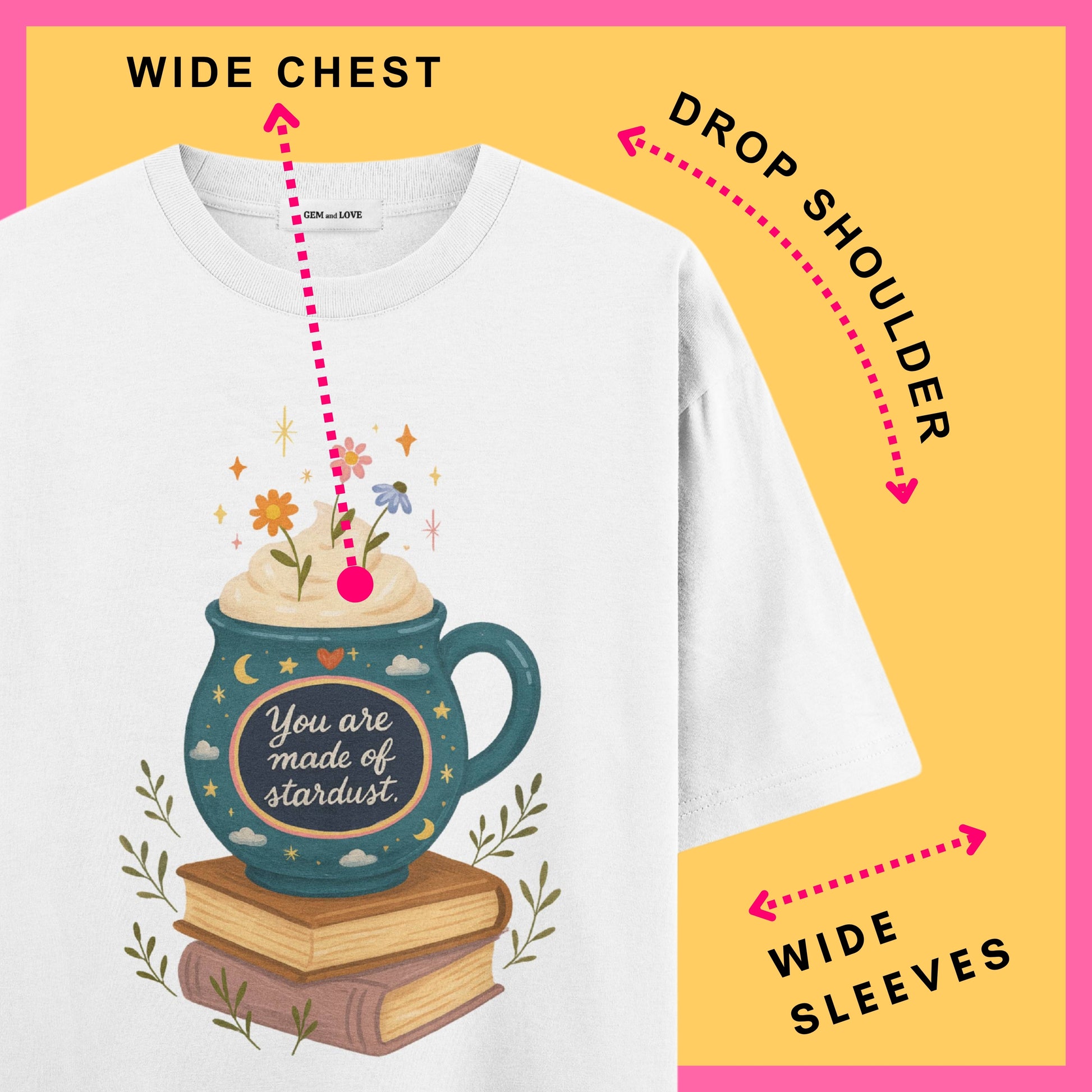 Stardust Brew Flower Pot Oversized T-Shirt