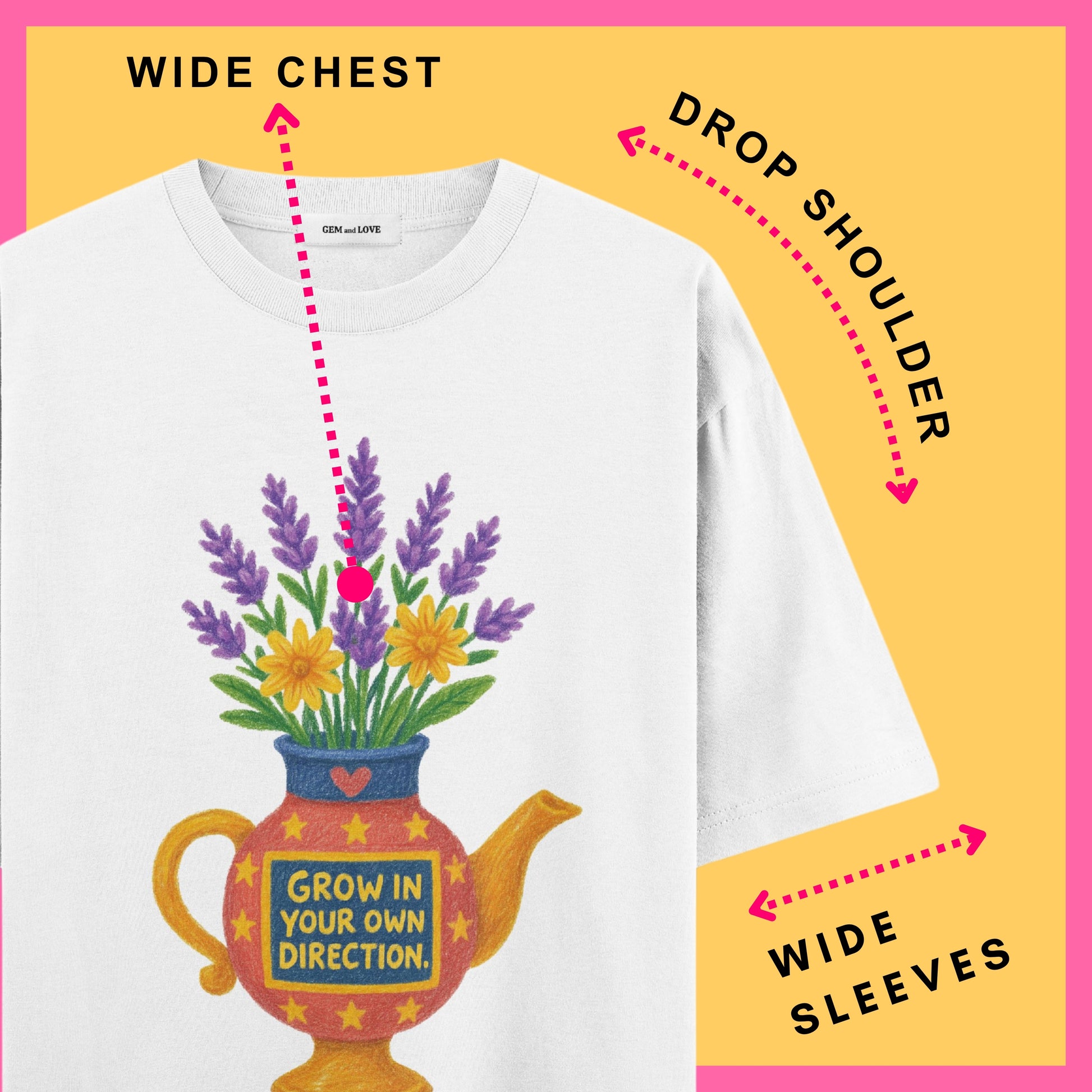 Grow Wild Flower Pot Oversized T-Shirt