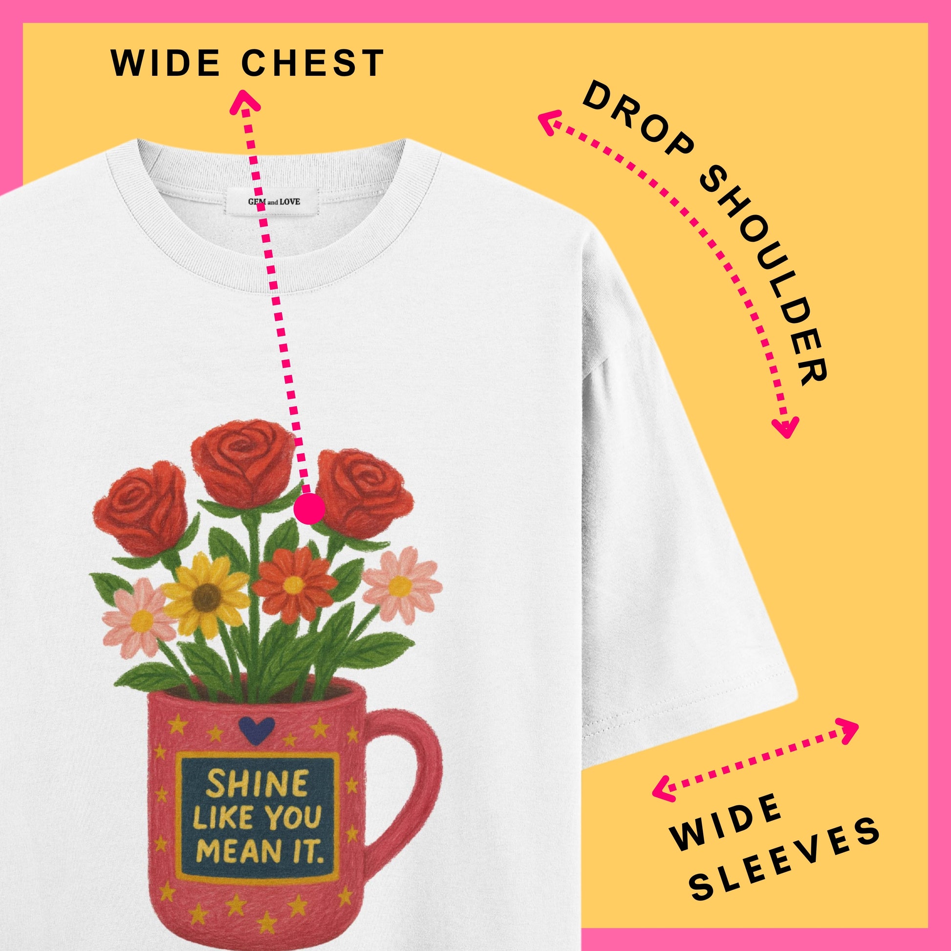 Shine Flower Pot Oversized T-Shirt