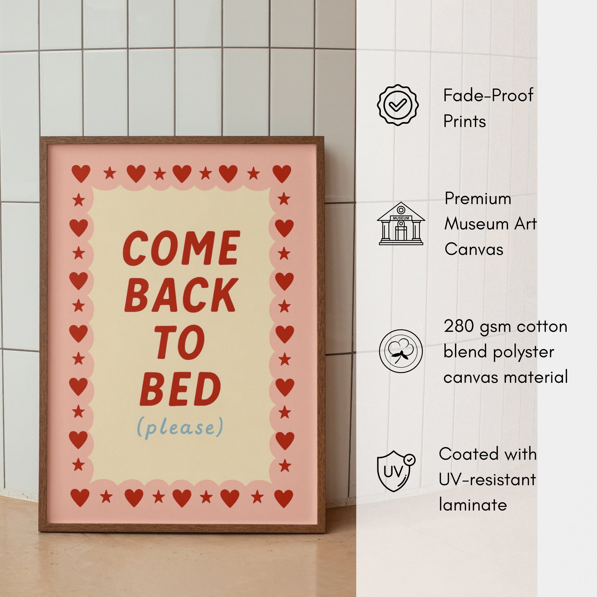 Come Back to Bed Wall Canvas Wall art