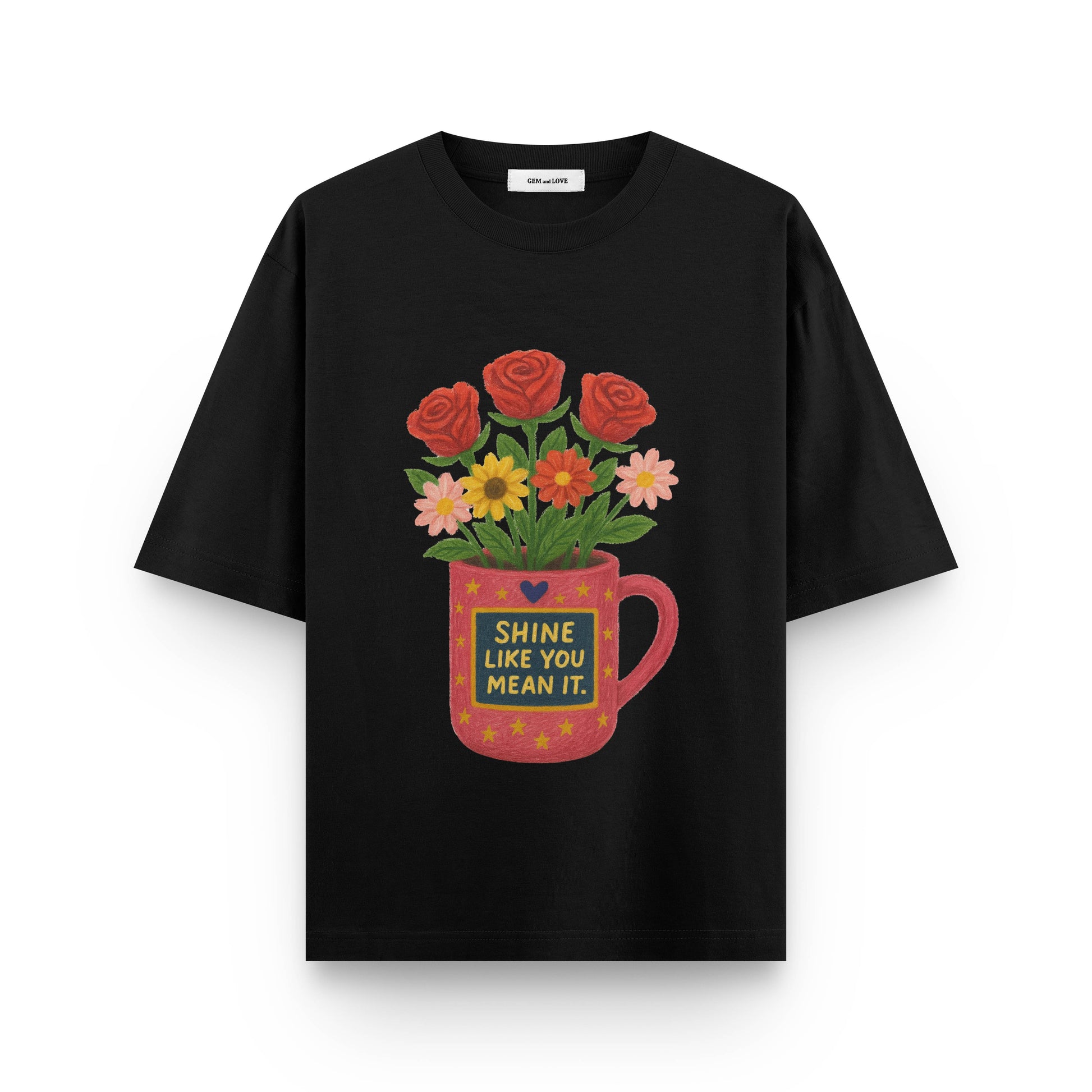 Shine Flower Pot Oversized T-Shirt