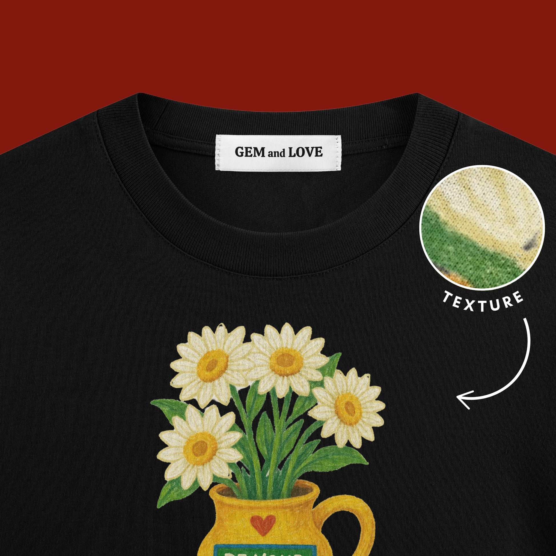 Sunflower Spirit  Flower Pot Oversized T-Shirt