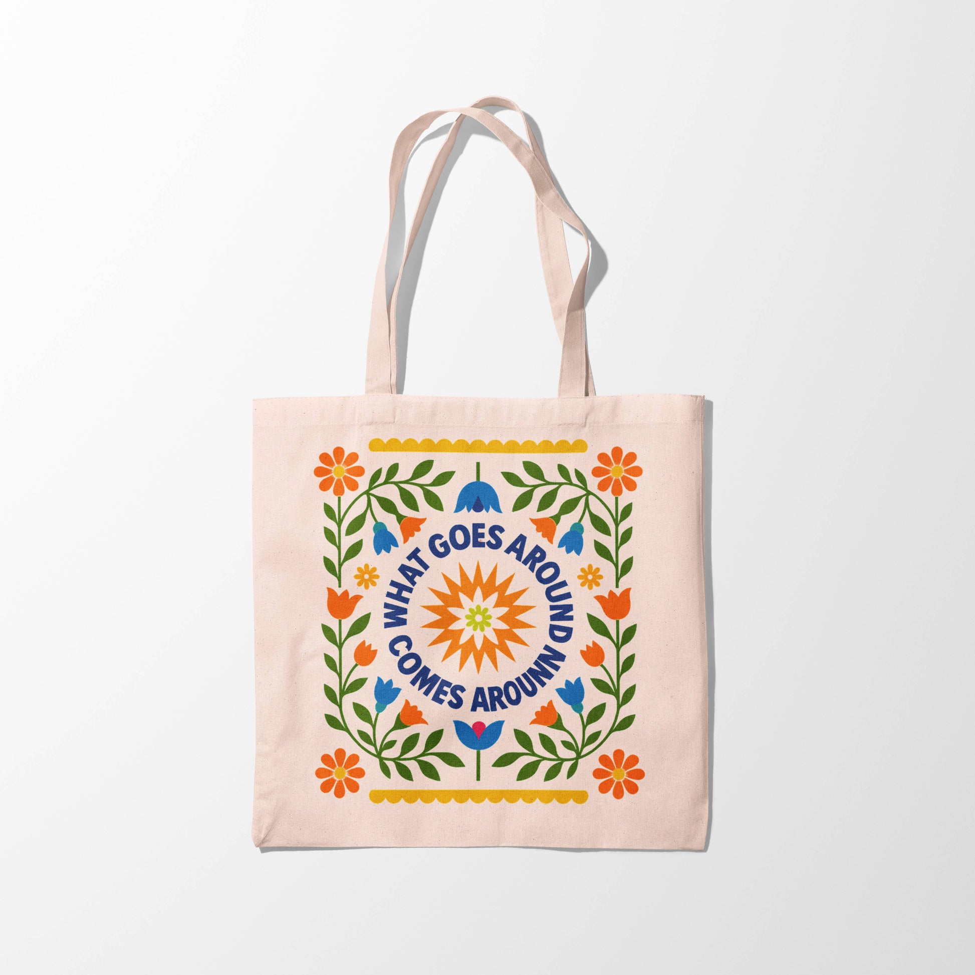 “What Goes Around Comes Around” Zipper Tote Bag