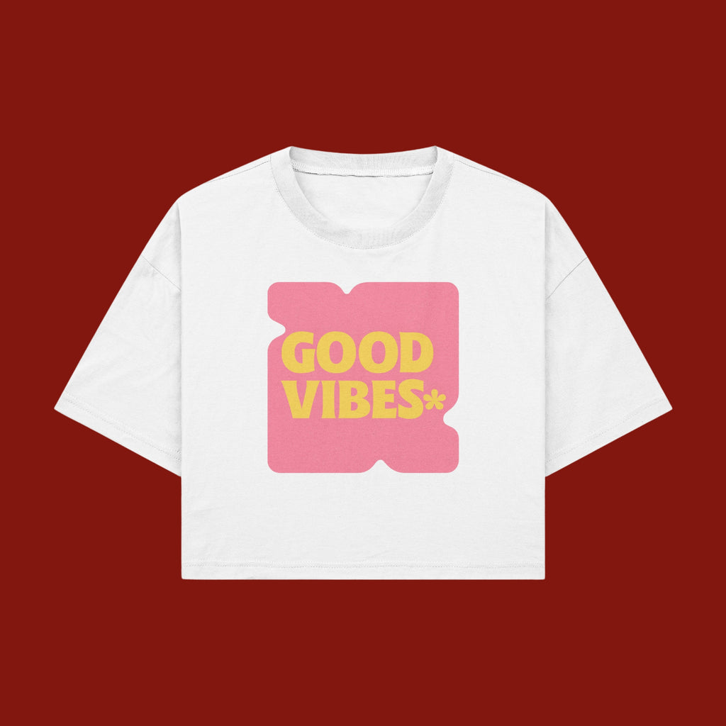 Good Vibes Crop Top – Cute Graphic Tee
