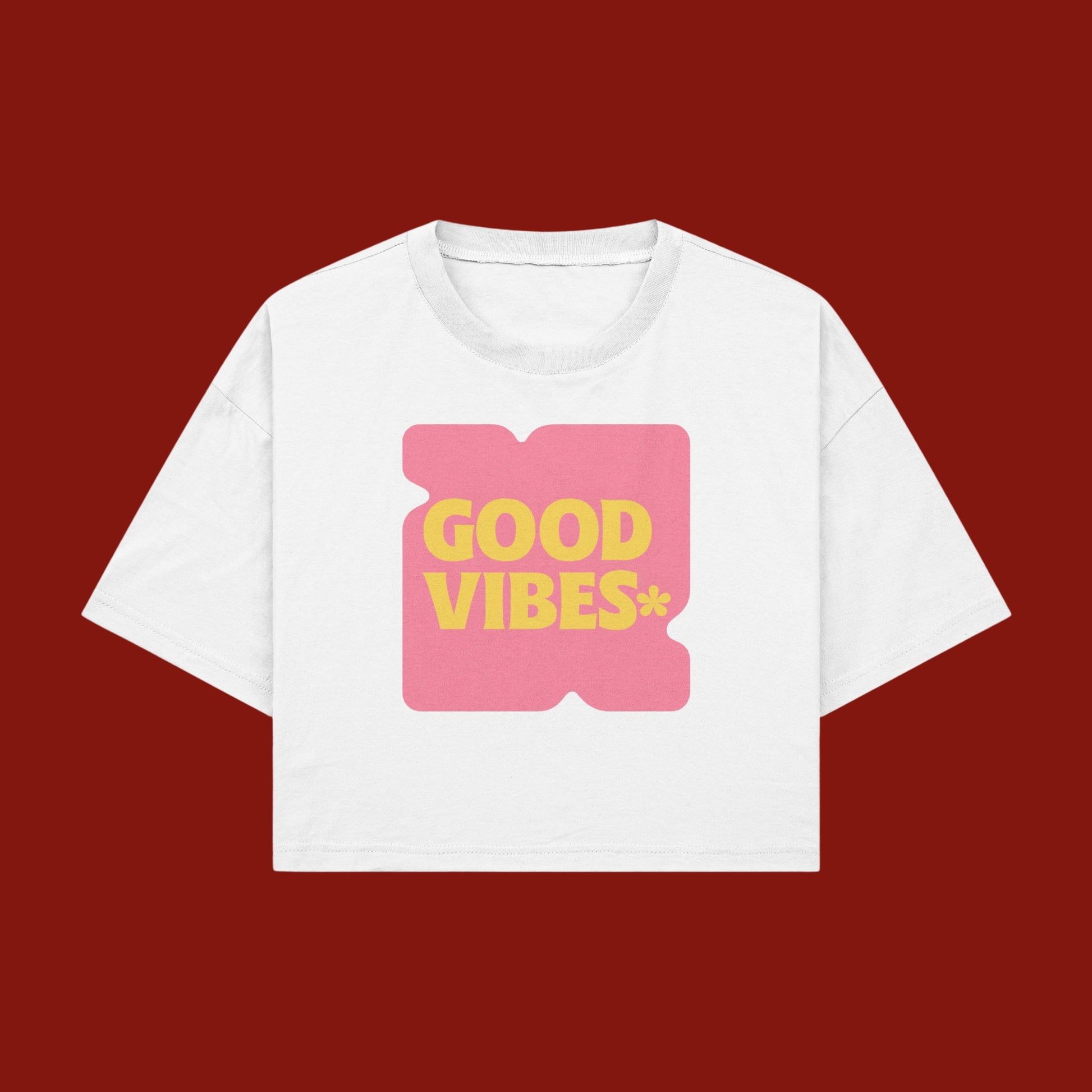Good Vibes Crop Top – Cute Graphic Tee