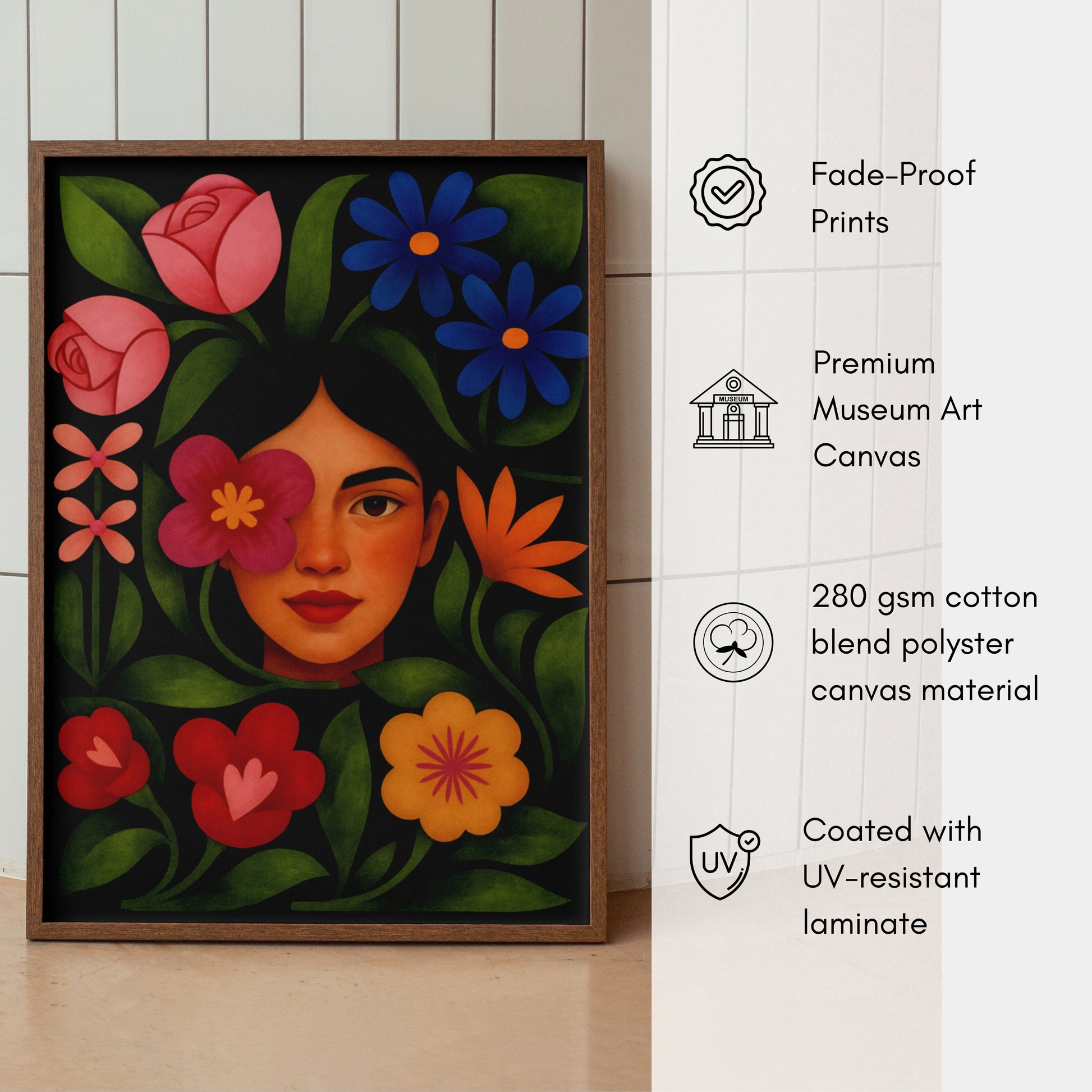 Floral Portrait Canvas Wall Art