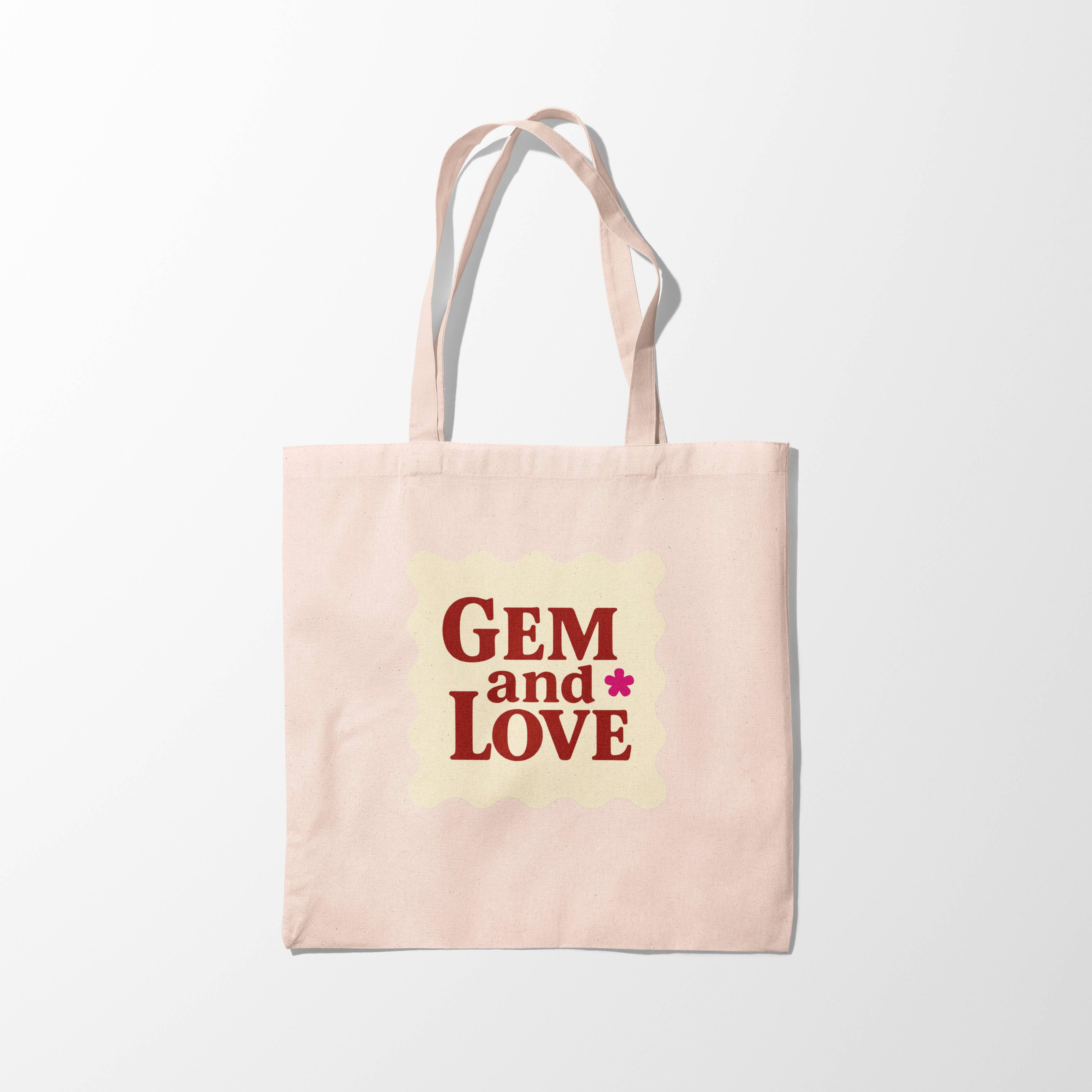 “Gem and Love Logo” Zipper Tote Bag