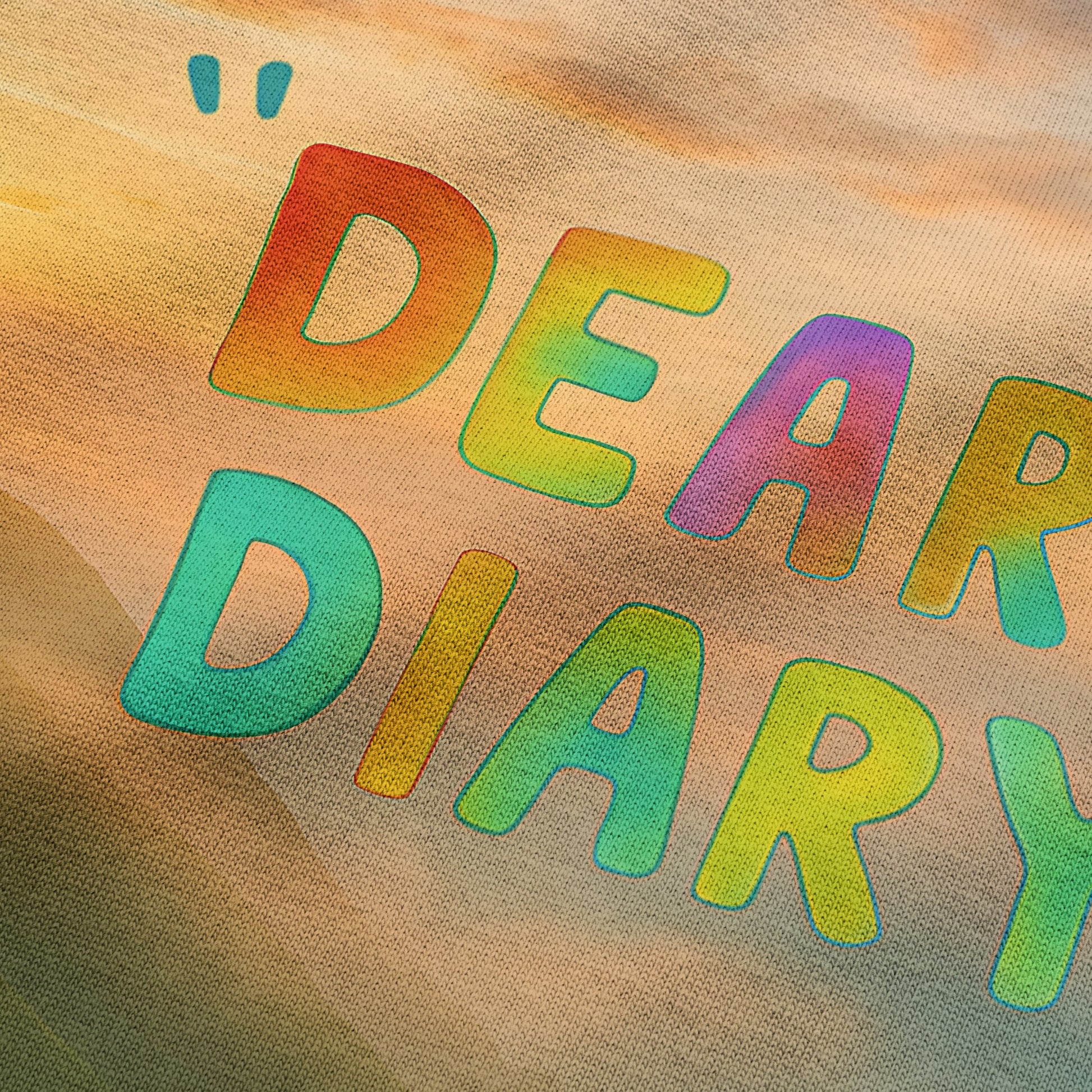 Dear Diary” Oversized Graphic Tee – Sunset Print