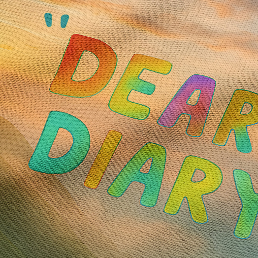 Dear Diary” Oversized Graphic Tee – Sunset Print