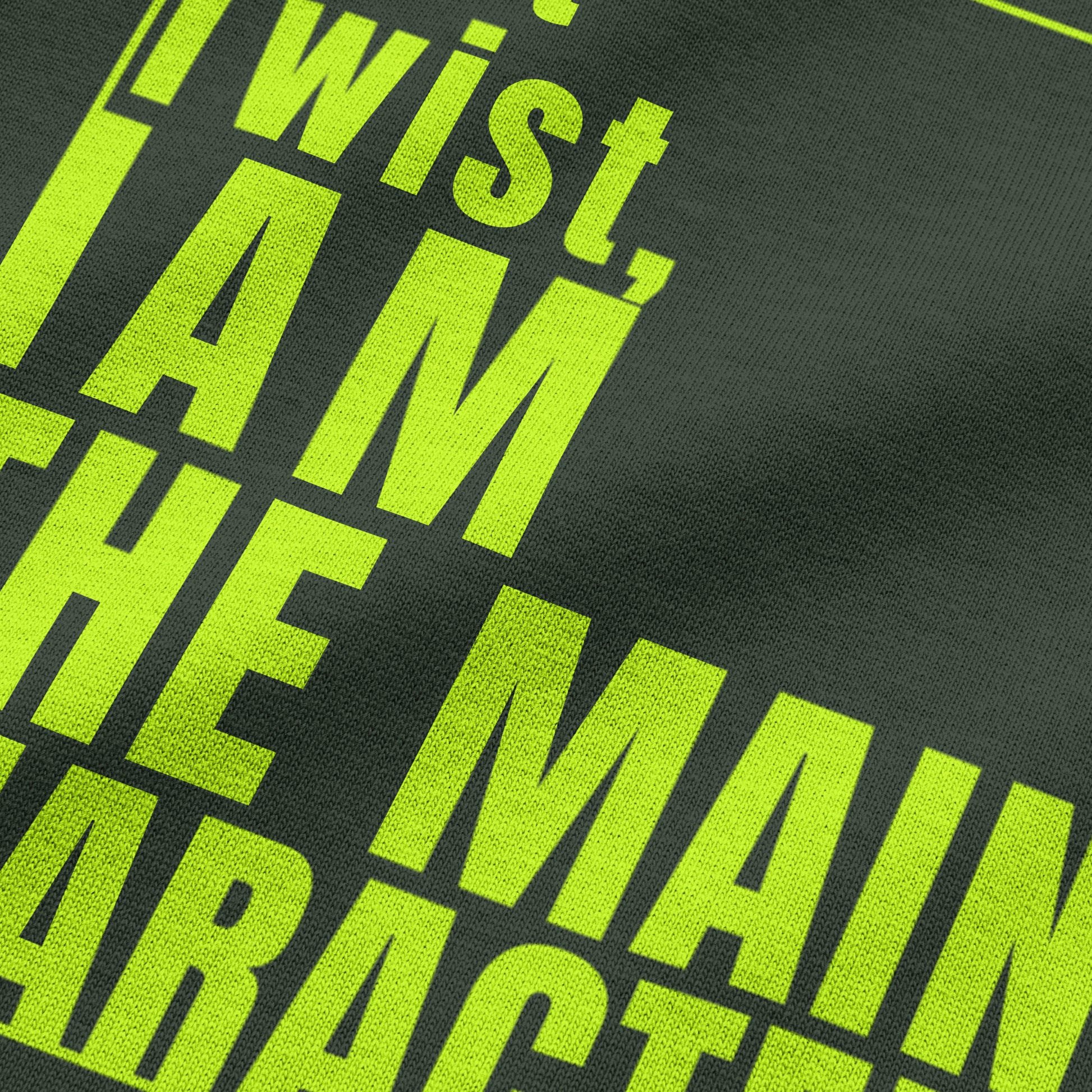 Plot Twist Main Character Zipper Tote Bag with Neon Green Font