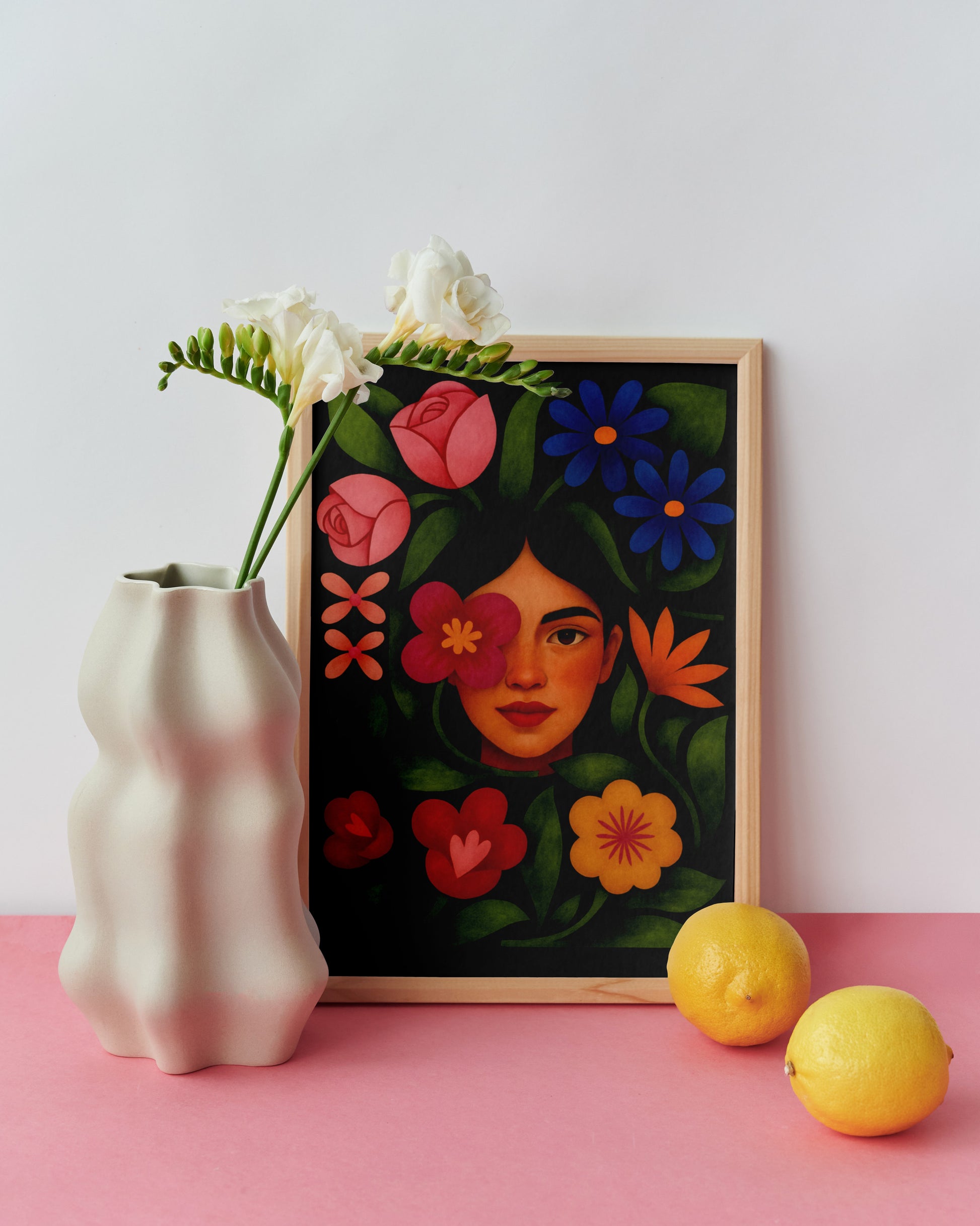 Floral Portrait Canvas Wall Art