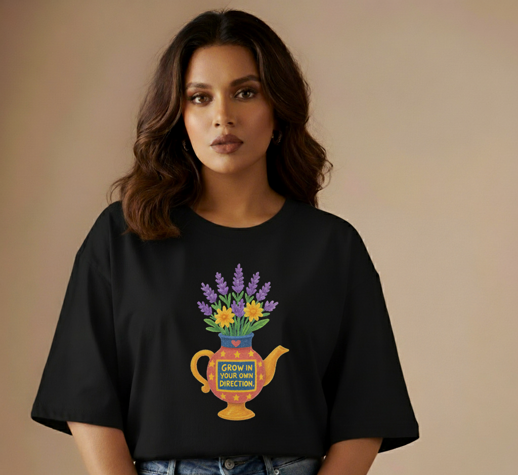 Grow Wild Flower Pot Oversized T-Shirt
