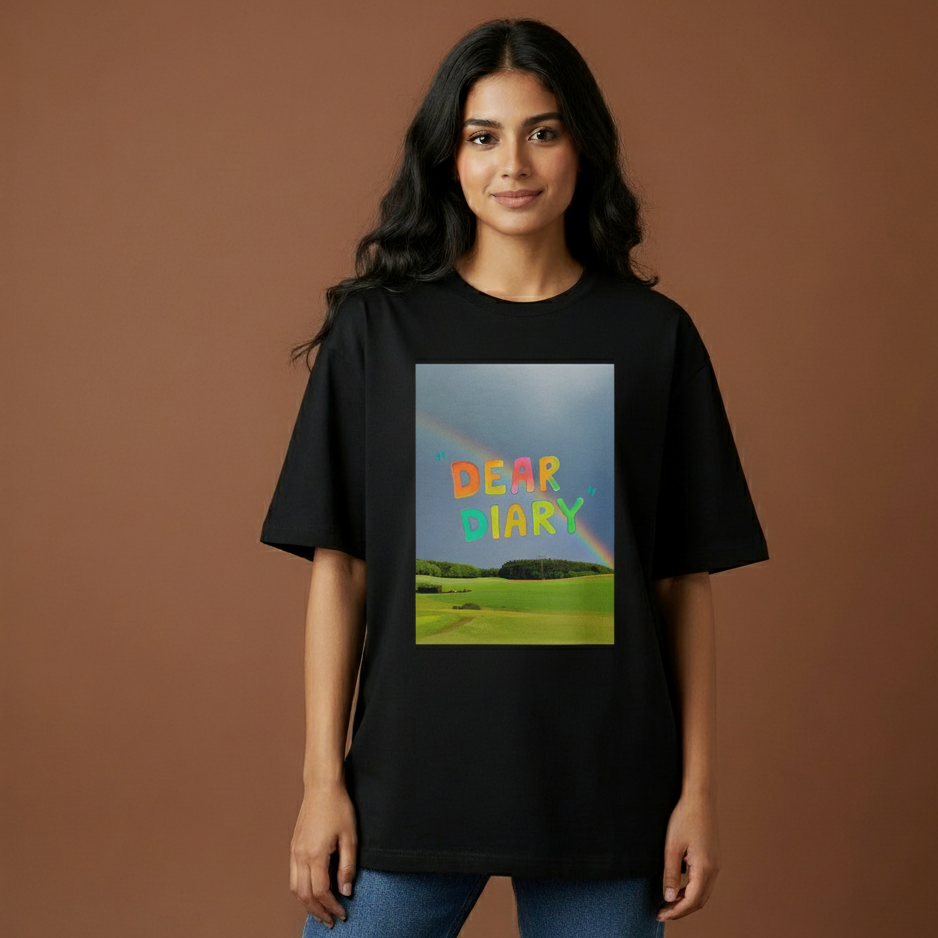 Dear Diary Rainbow Sky – Oversized T-Shirt