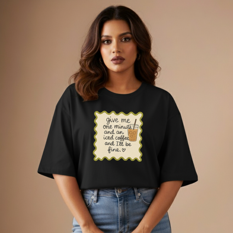 Iced Coffee Quote Crop Top