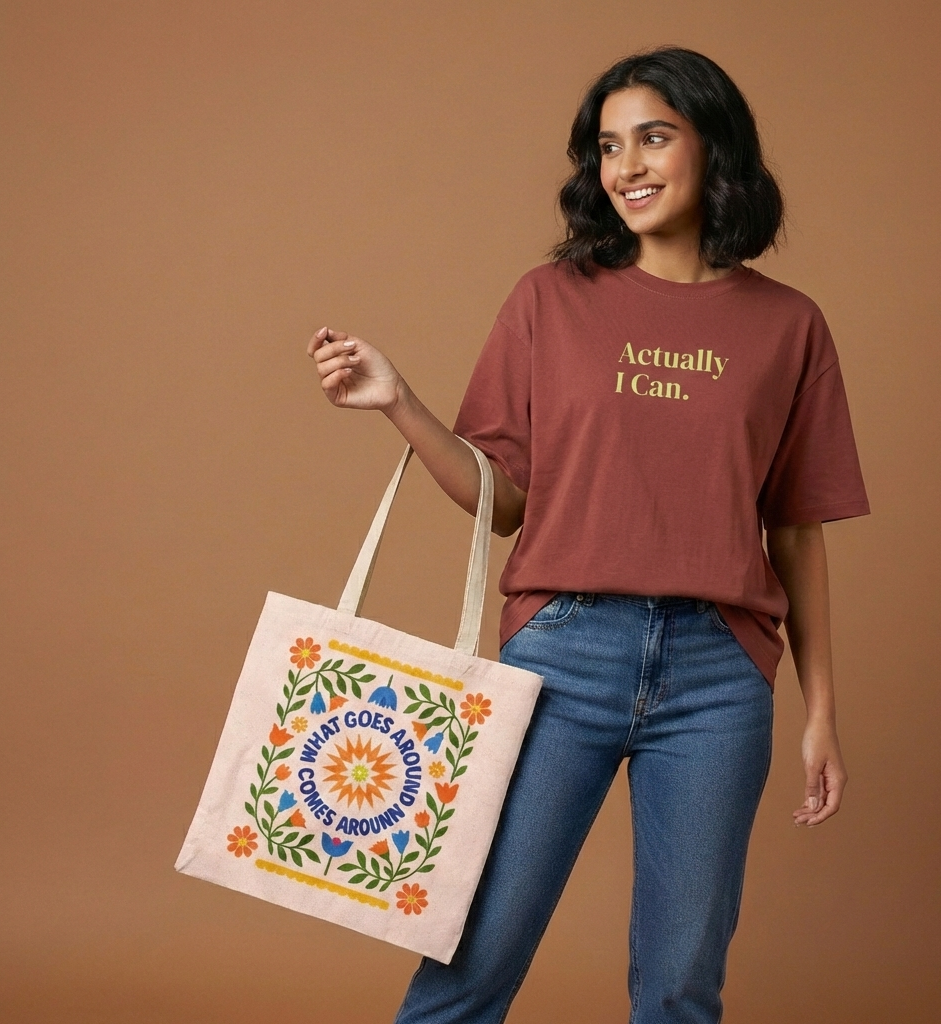 “What Goes Around Comes Around” Zipper Tote Bag