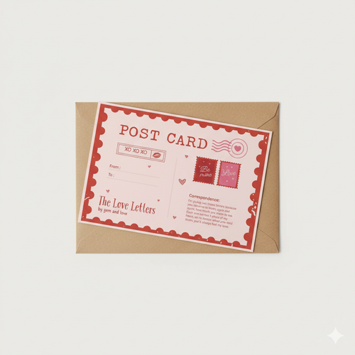 5 in one pack - Love Letters Postcard Collection