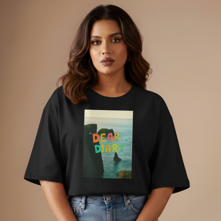 Dear Diary Oversized T-Shirt – Aesthetic Graphic Tee for Dreamy Souls