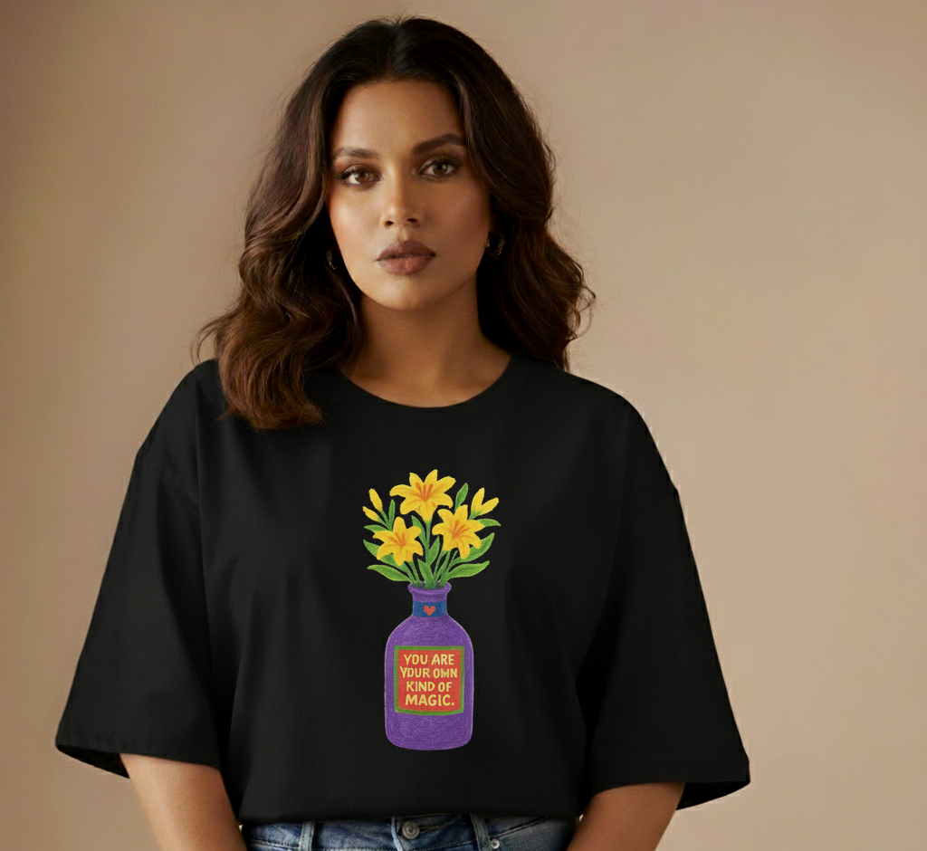 Lily Magic Flower Pot Oversized T-Shirt