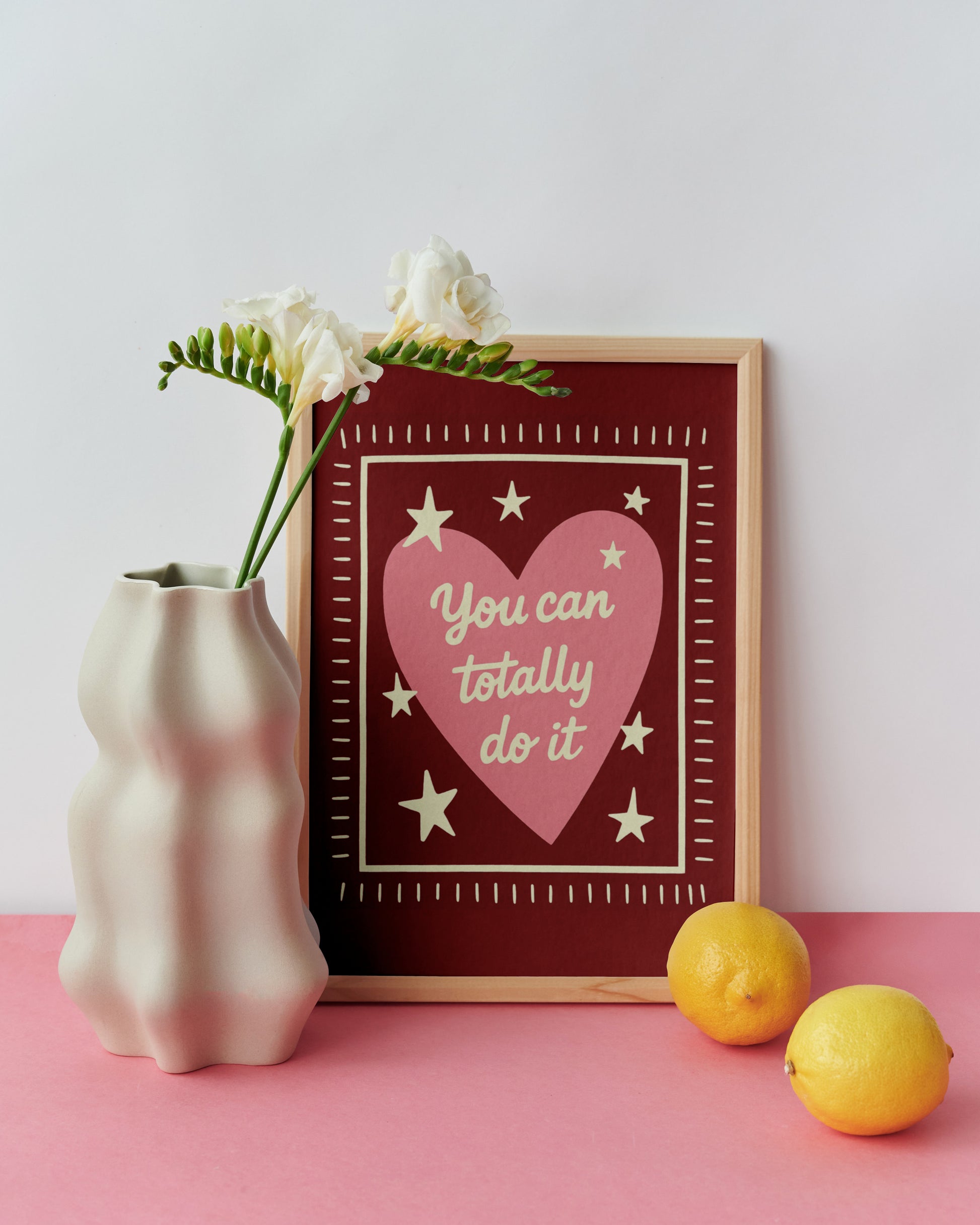 Motivational Pink Heart Canvas Wall art