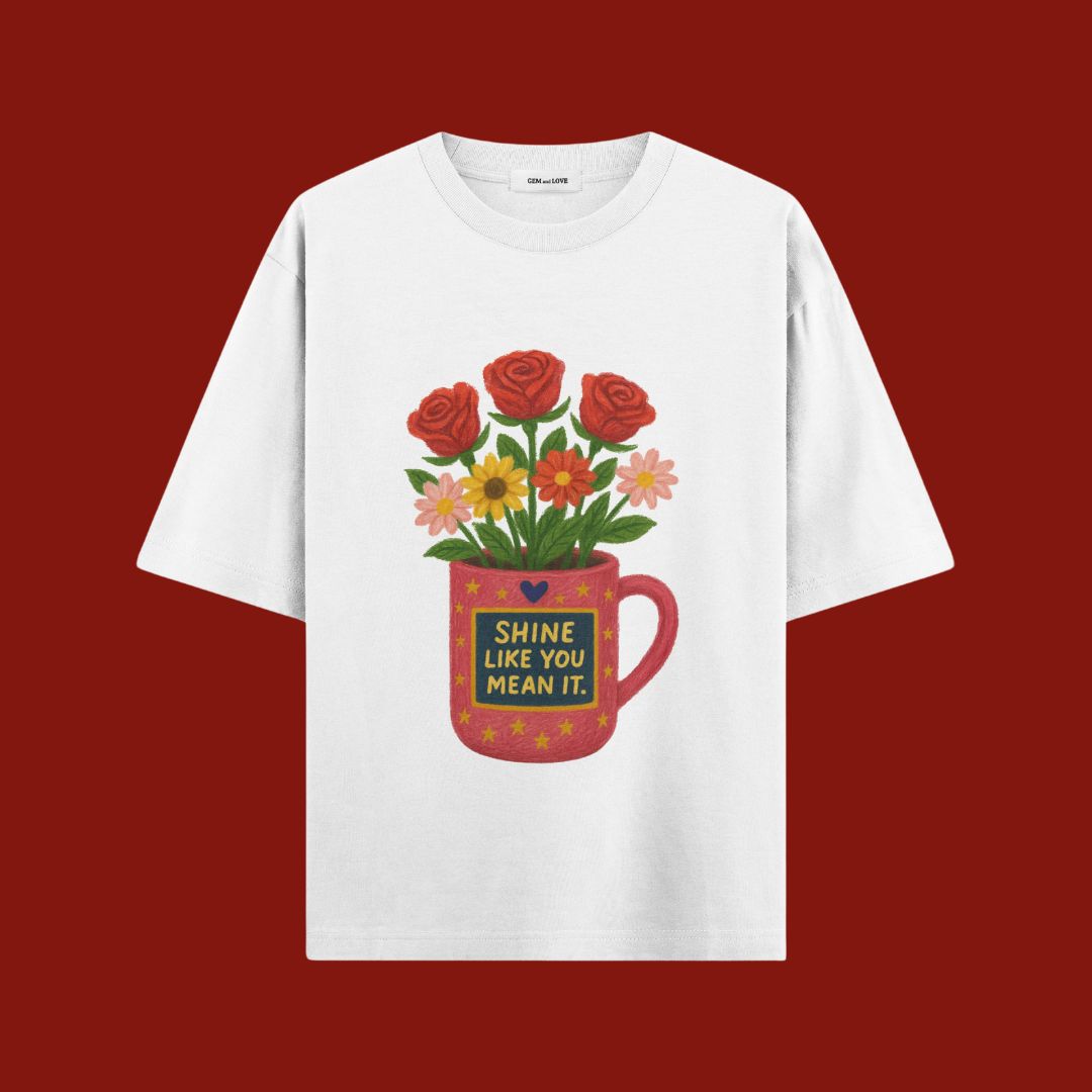 Shine Flower Pot Oversized T-Shirt