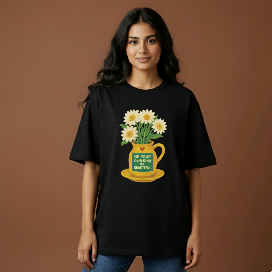 Sunflower Spirit  Flower Pot - Oversized T-Shirt