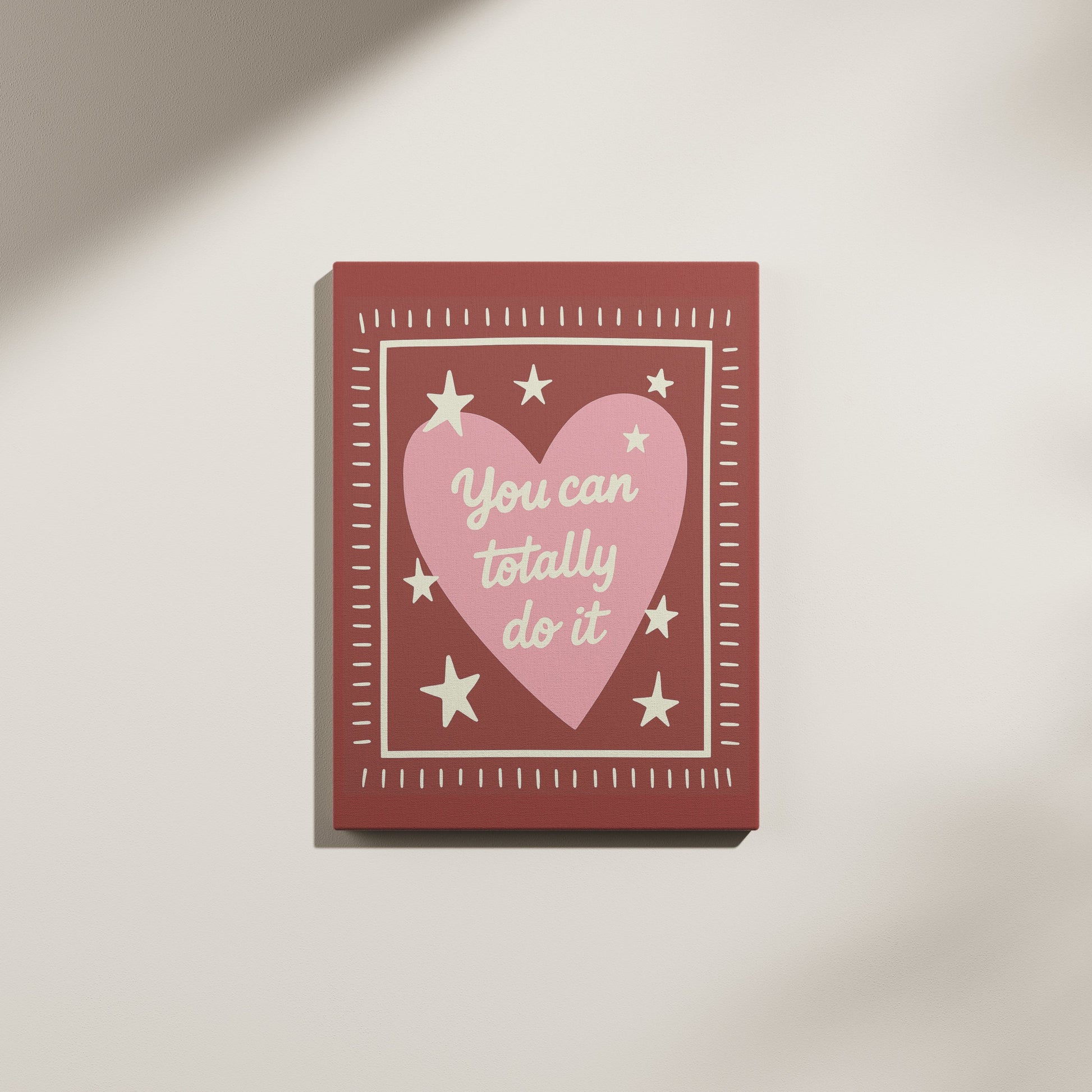 Motivational Pink Heart Canvas Wall art