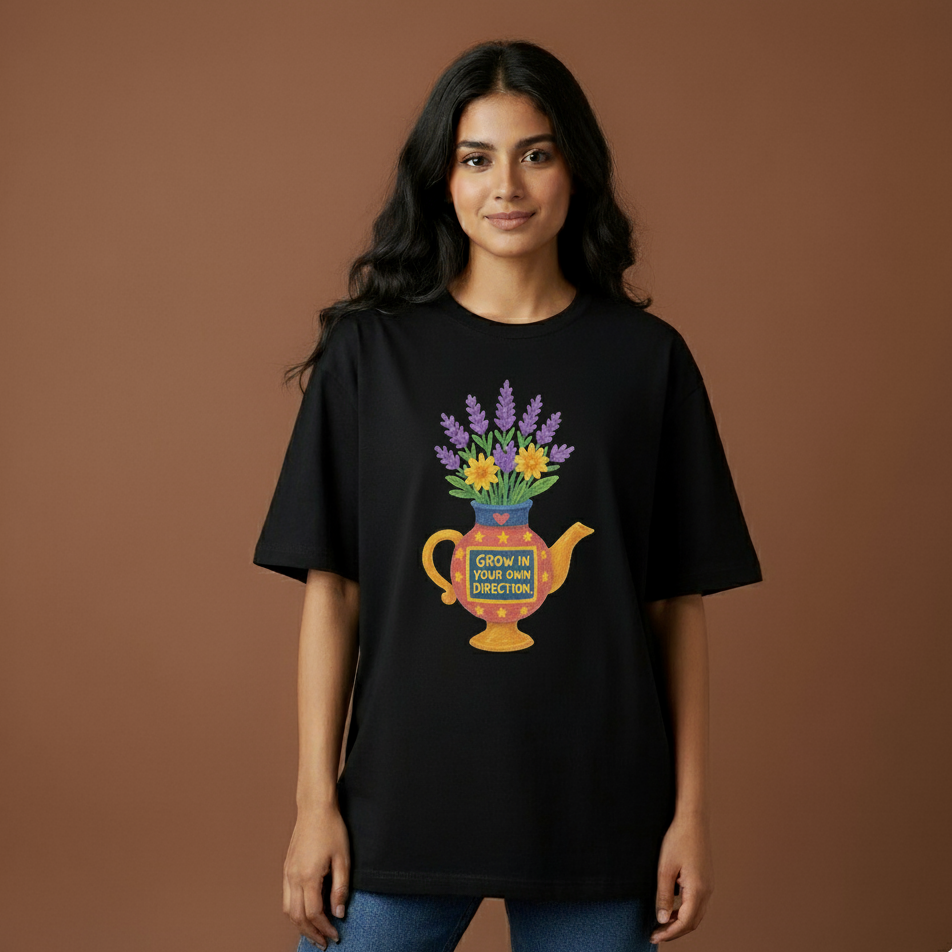 Grow Wild Flower Pot - Oversized T-Shirt